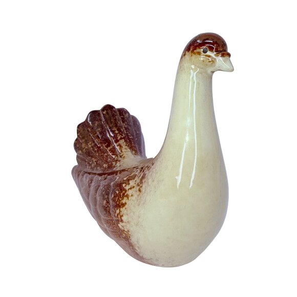 Mid Century Brown Glazed Pottery Dove Figurine Vintage Decor - Picture 5 of 10